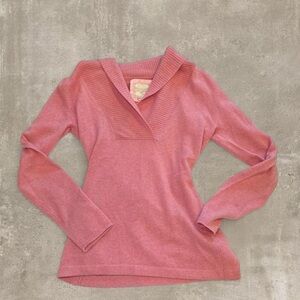 VTG Y2K Old Navy 100% Cashmere V-Neck Sweater - Bubblegum Pink
